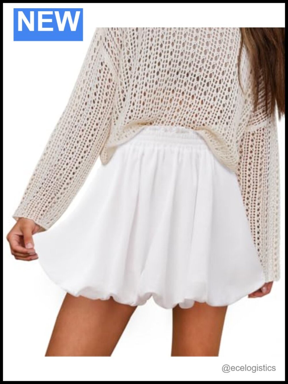 Women's Bubble Skirt High Waisted Ruffle Mini Skater Skirt Cotton Blend